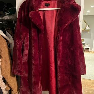 Red soft furry coat size XL